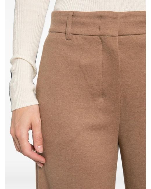 Max Mara Natural Wide-Leg Tailored Trousers