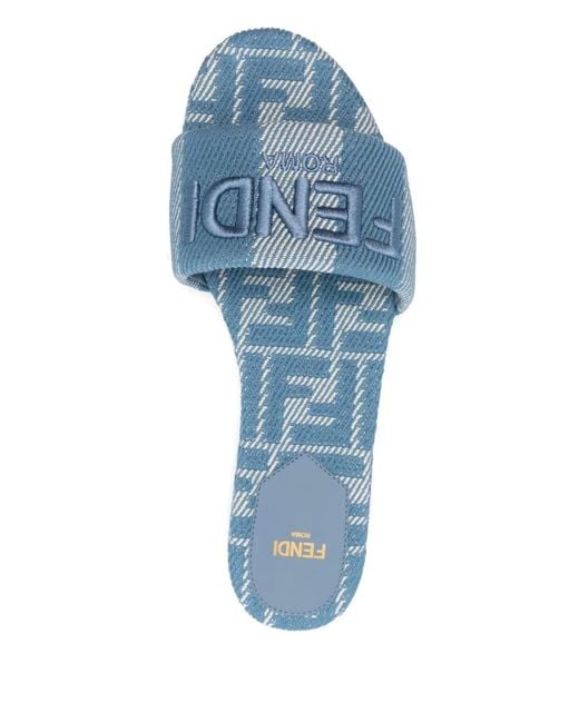 Fendi Blue Slides Sunshine