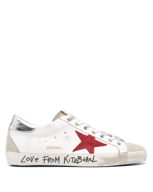 Golden Goose Deluxe Brand Pink Super-star Logo-patch Sneakers for men