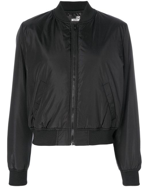 Love Moschino Black 100% Embroidered Bomber Jacket
