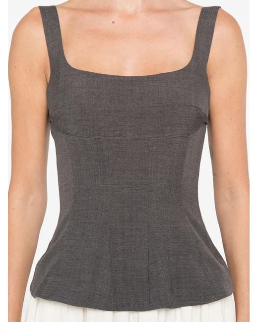 Stine Goya Black Square-Neck Midi Dress