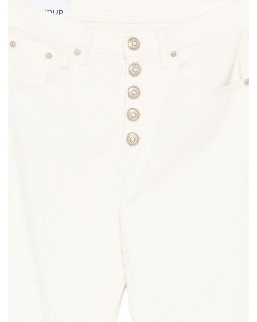 Dondup White Buttoned Trousers