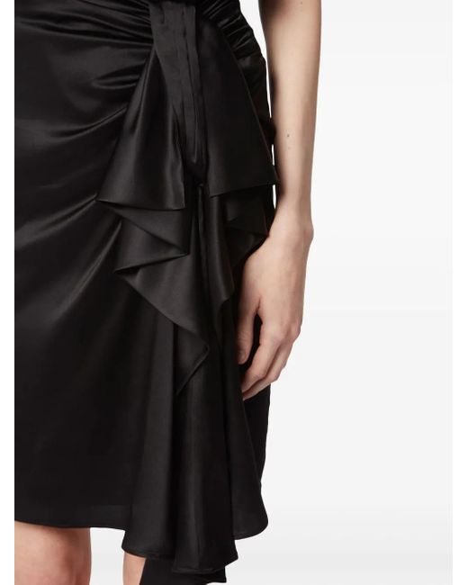 Nina Ricci Black Asymmetric Bow-Detail Skirt