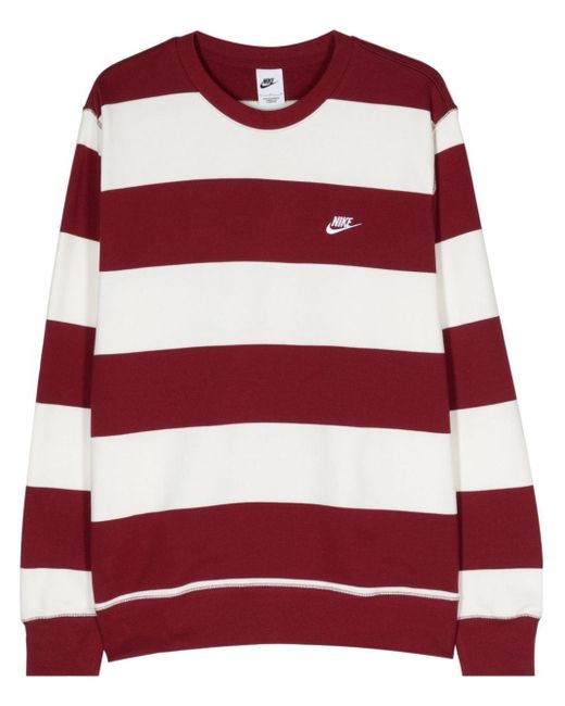 Nike Swoosh-embroidered Striped Sweatshirt for men