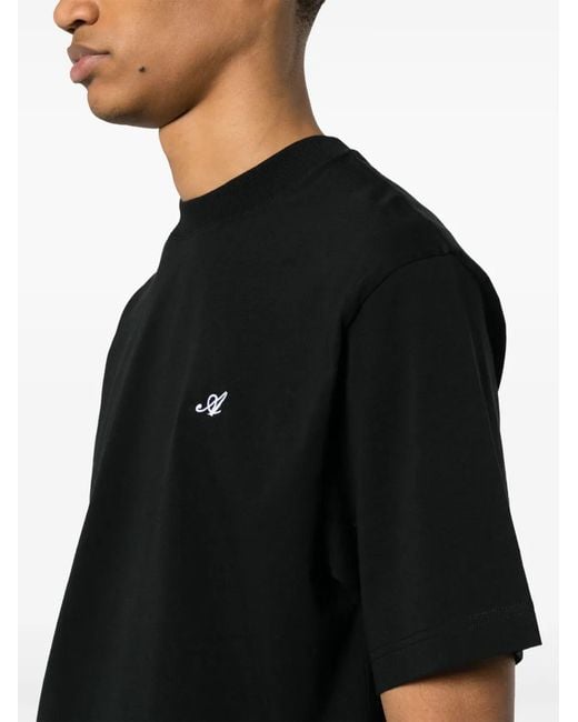 Axel Arigato Black Logo-Embroidered T-Shirt for men