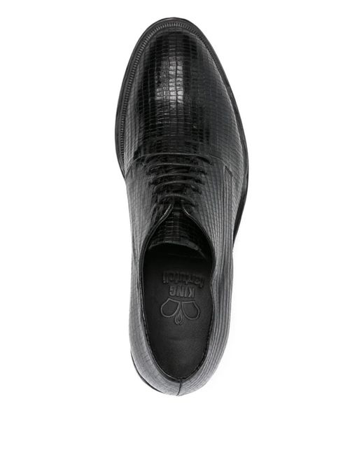 KING TARTUFOLI Black 55Mm Lace-Up Block-Heel Derby Shoes