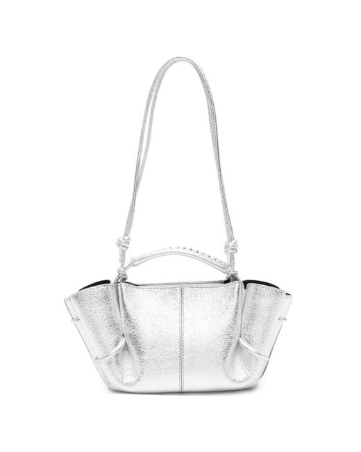 Hereu White Mini Arta Knotted-Handle Shoulder Bag