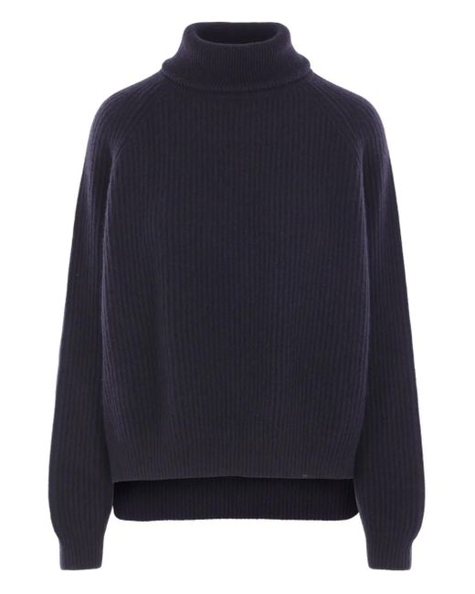 Dusan Blue Ribbed Turtleneck Sweater