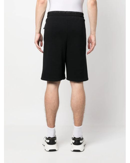 Philipp Plein Black Tiger Elasticated Waist Shorts for men