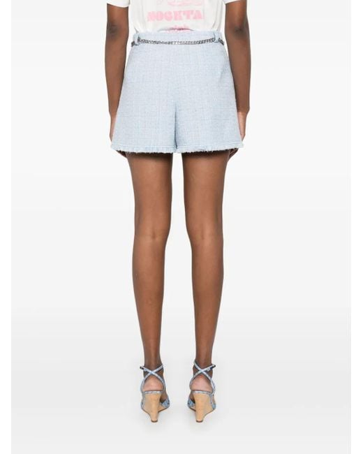 Maje Blue Shorts Aus Tweed