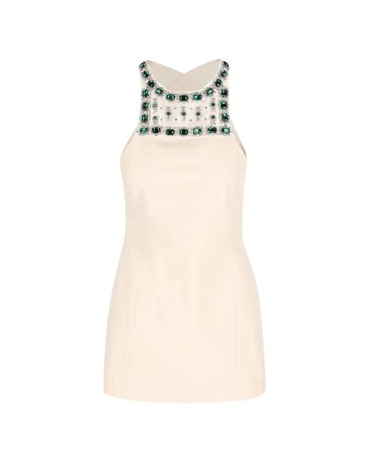 Miu Miu White Apron Embroidered Mini Dress