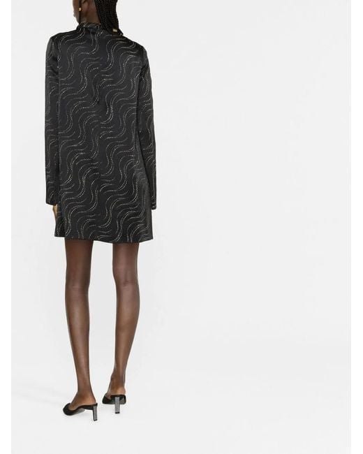 Stella McCartney Black Rhinestone Embellished Shift Dress
