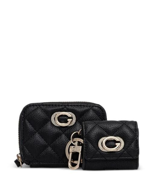 Guess Black Quilted Logo Wallet