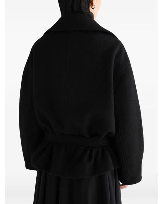 Lemaire Black Short Wrap Coat