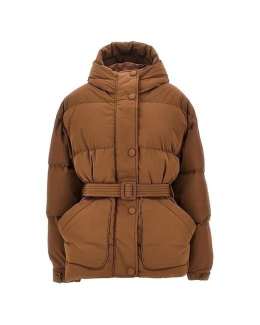 Ienki Ienki Brown Michlin Belted Puffer Jacket