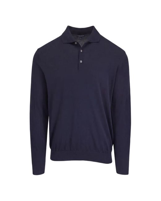 Peter Millar Blue Long-Sleeve Polo Shirt for men