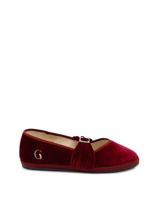 Gondolina Red Fenice Bow-Style Ballet Flats