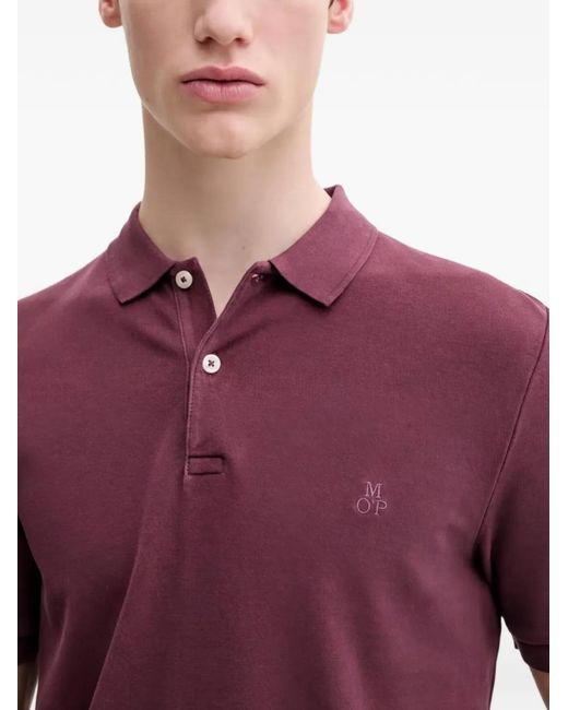 Marc O' Polo Purple Button Polo Shirt for men