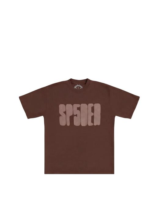 Sp5der Brown Focused Logo-Print T-Shirt for men