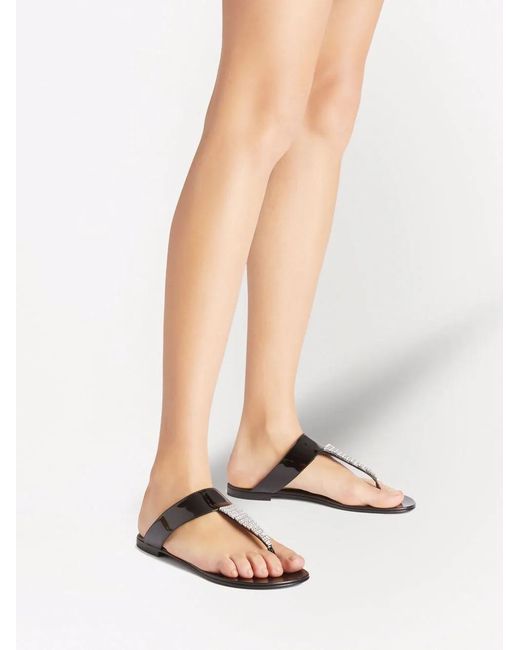 Giuseppe Zanotti Black Cleta Flat Sandals