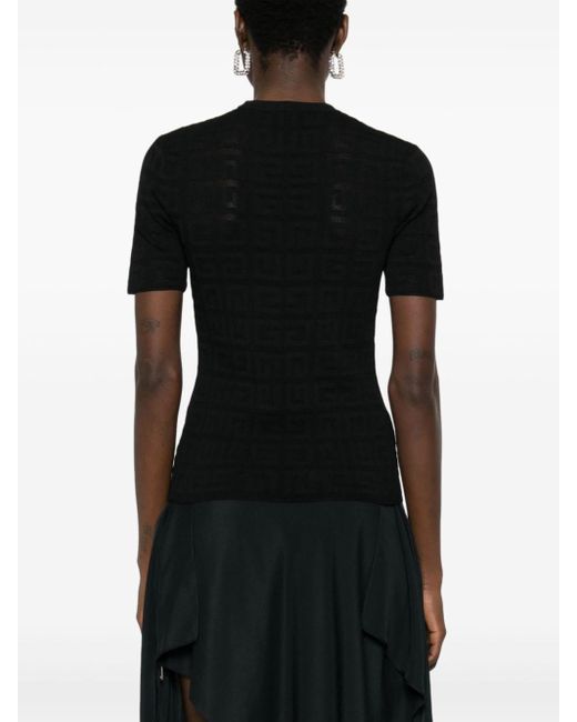 Givenchy Black T-Shirt aus 4G-Jacquard