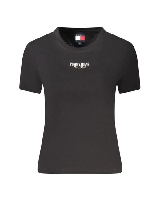 Tommy Hilfiger Black Logo-Print T-Shirt