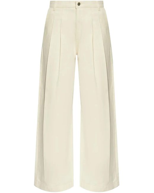 Theory Broek Met Geplooid Detail in het White