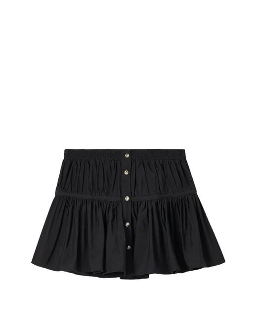 B+ AB Black Button-Up Ruffled Mini Skirt
