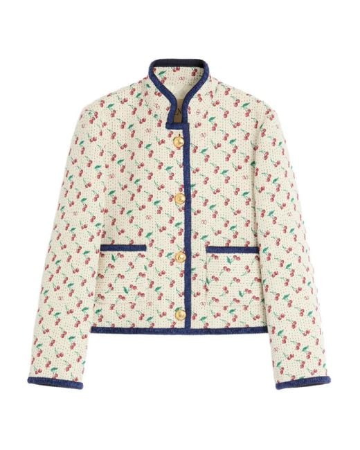 ジャケット Valentino Garavani White Cotton Blend Oversize Jacket Valentino Garavani logo-patch Bomber Jacket | Blue | FARFETCH