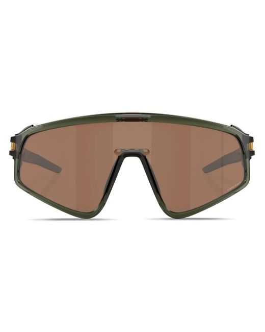 Oakley Green Latch Panel Shield-Frame Sunglasses