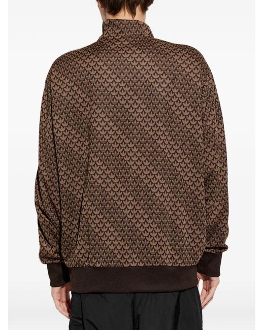 Adidas Brown Sweat Firebird À Monogramme Imprimé Et Rayures for men