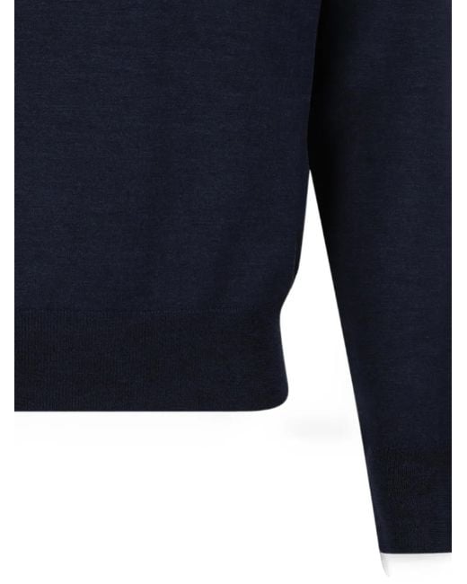 McQueen Blue Embroidered-Logo Crew-Neck Sweater for men