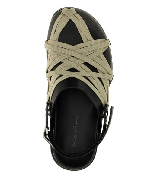 Rick Owens Black Granola Lace-Up Leather Clogs