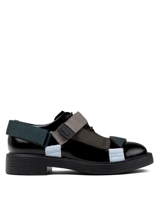 Camper Black Dean Touch-Strap Derby Shoes for men