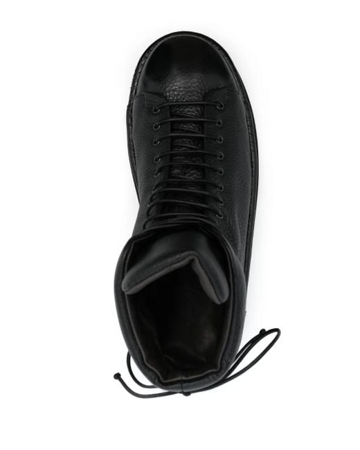 Marsèll Black Pallottola Pebbled-Leather Boots for men