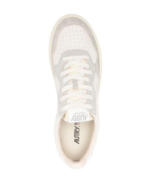 Autry White Medalist Suede Sneakers for men