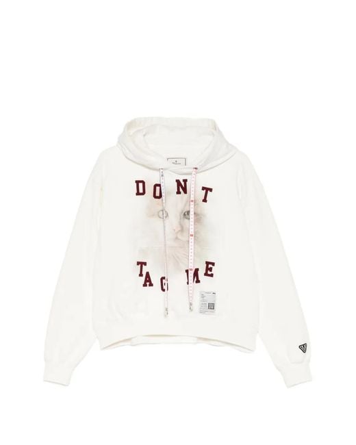 Maison Mihara Yasuhiro White Graphic-Print Drawstring Hoodie