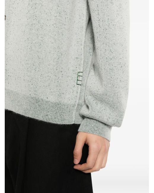 J.W. Anderson Gray V-Neck Melange Cardigan for men