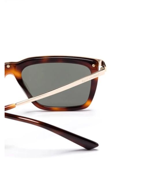Saint Laurent Gray Square-Frame Sunglasses
