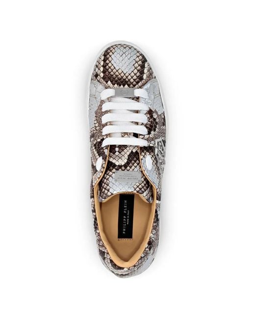 Philipp Plein White Python-Skin Sneakers