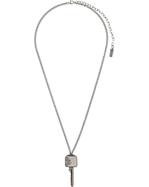 Saint Laurent Metallic Etched Key Pendant Necklace for men