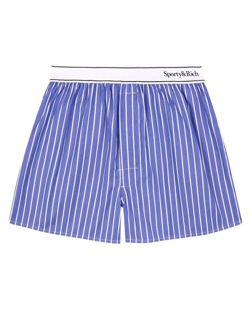 Pantalones cortos con logo en la cinturilla Sporty & Rich de color Blue