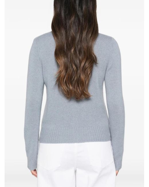 Bompard Blue Links-Stitch Cashmere Cardigan
