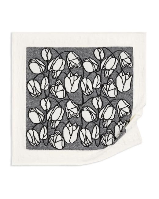Écharpe À Fleurs Barrie en coloris White