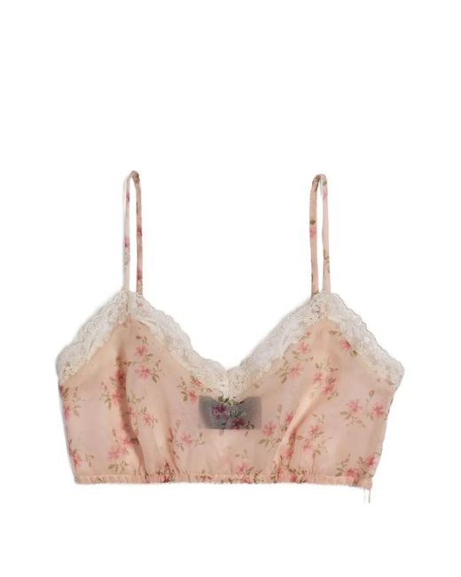 Simone Rocha Pink Floral Lace Bralette