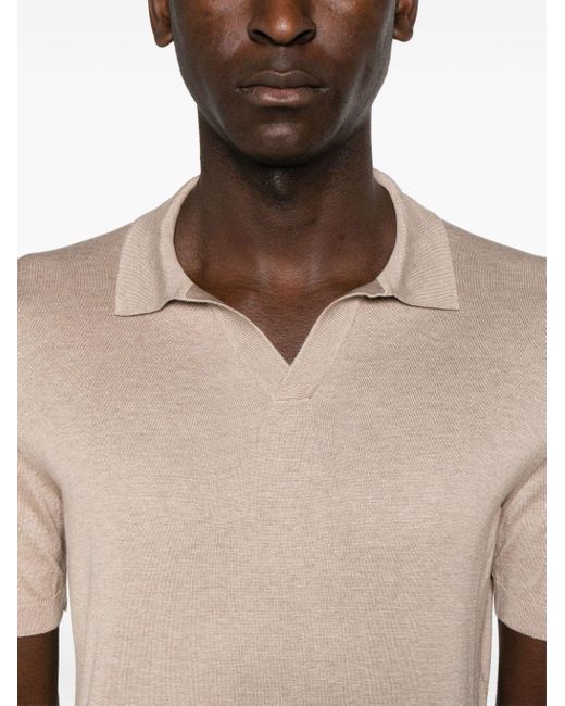Tagliatore Natural Keith Silk Polo Shirt for men