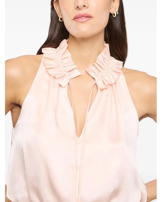 Cinq À Sept Pink Lucianna Ruffled Top