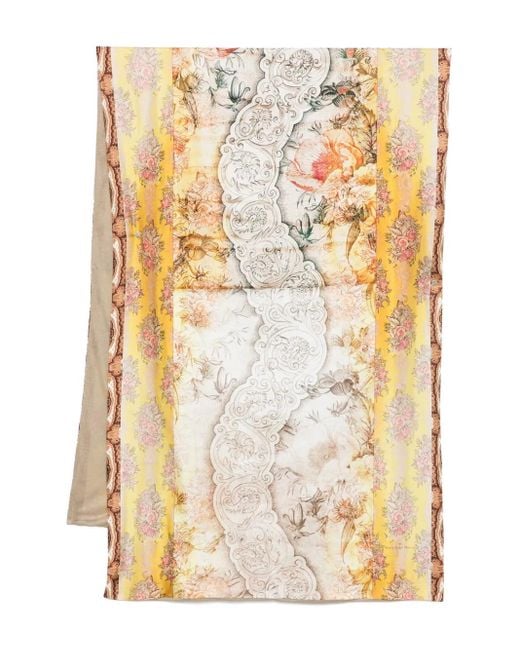 Pierre Louis Mascia Metallic Floral-Motif Scarf