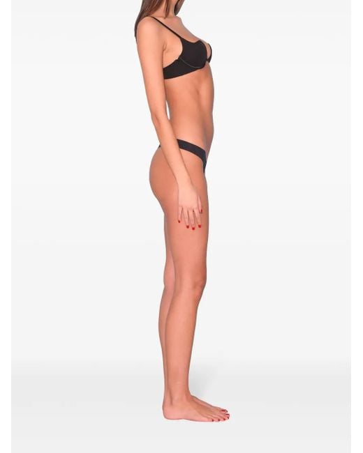 Fleur du Mal Black Le Stretch Micro Seduce U-Plunge Bra