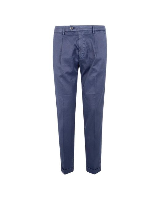 Michael Coal Blue Linen Frederick Trousers for men